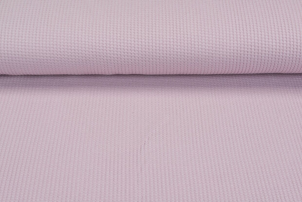 Wafel jersey uni pastel roze