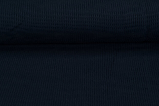 Wafel jersey uni donkerblauw