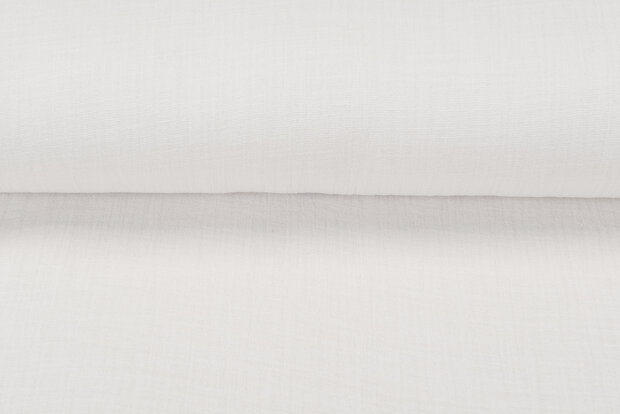 Katoenen Mousseline linnen look ecru-beige