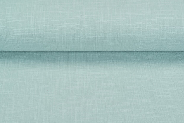 Baumwoll Musselin leinen look mint
