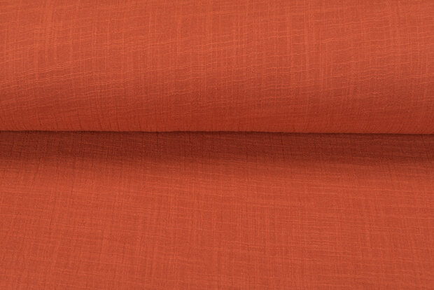 Baumwoll Musselin leinen look rost