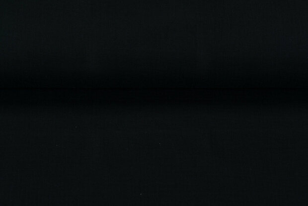 Katoenen mousseline uni zwart