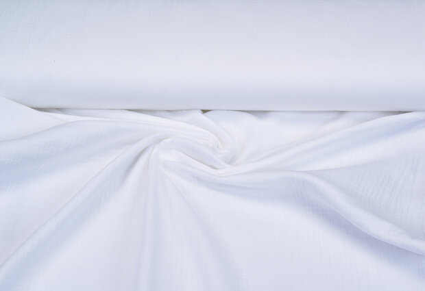Katoenen mousseline uni off-white