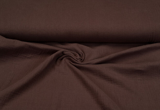 Baumwoll Musselin uni dunkelbraun