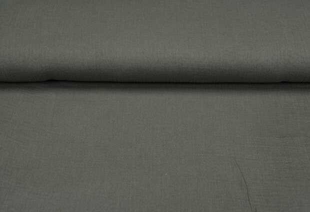 Baumwoll Musselin uni armeegr&uuml;n