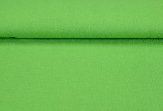 Baumwoll Musselin uni leuchtend gr&uuml;n