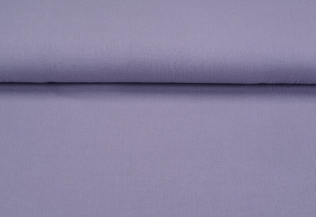 Katoenen mousseline uni donker lila