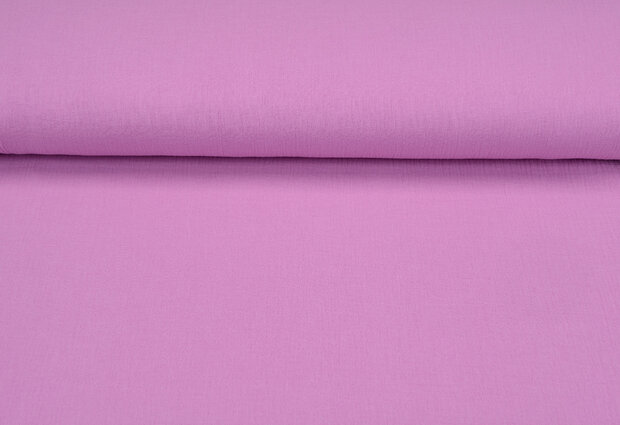 Katoenen mousseline uni lila-paars