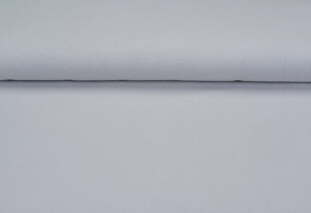 Katoenen mousseline uni lichtgrijs