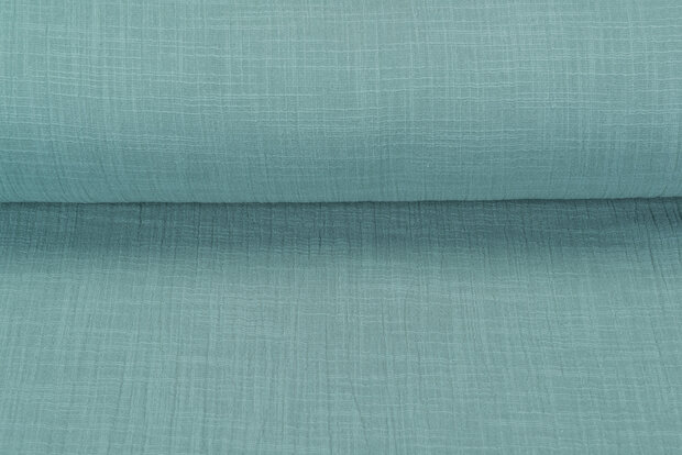 Baumwoll Musselin leinen look mint