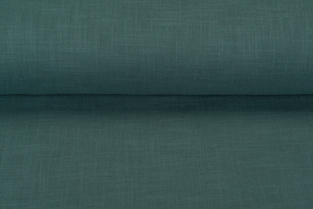 Baumwoll Musselin leinen look pastell dunkelgr&uuml;n