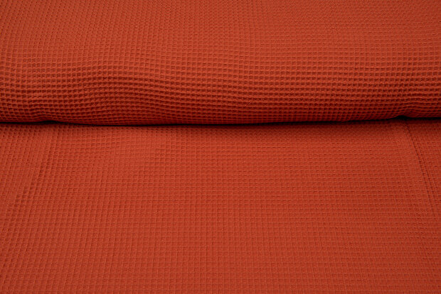 Wafeldoek fijn roest oranje