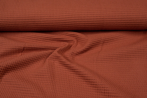 Wafeldoek fijn roest rood