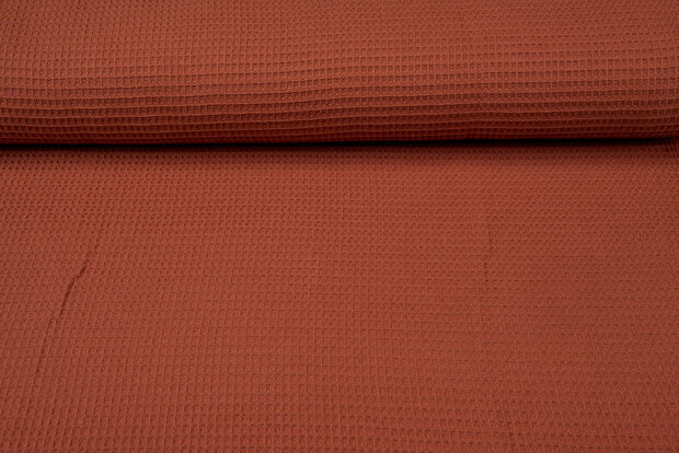 Wafeldoek fijn roest rood