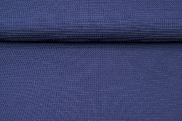 Wafeldoek fijn donkerblauw-paars