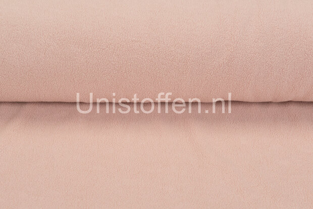 Katoenen Fleece licht zalm