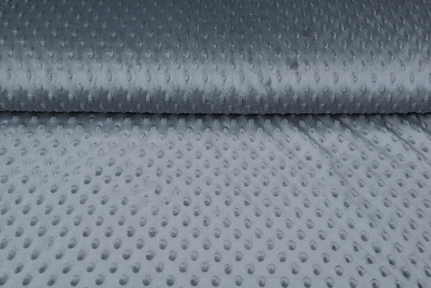 Minky fleece donkergrijs