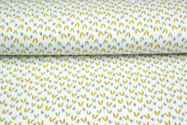 French Terry bedrukt butterfly ecru