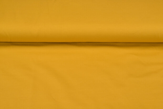 Katoenen Tricot uni okergeel