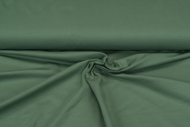Katoenen Tricot uni donkermint 1