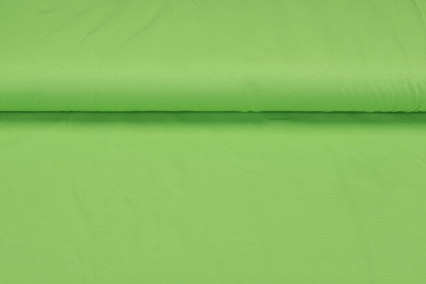 Katoenen Tricot uni limegroen