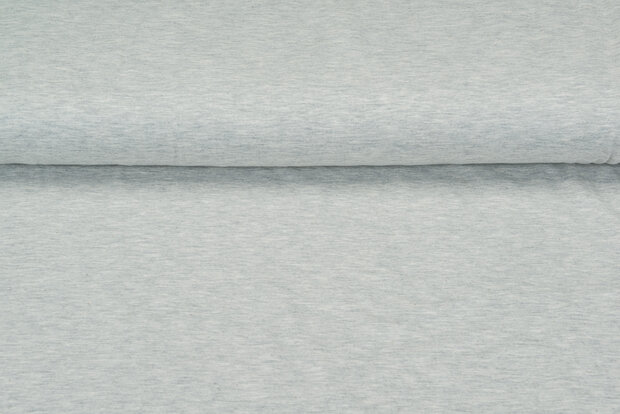 Katoenen Tricot uni lichtgrijs melee