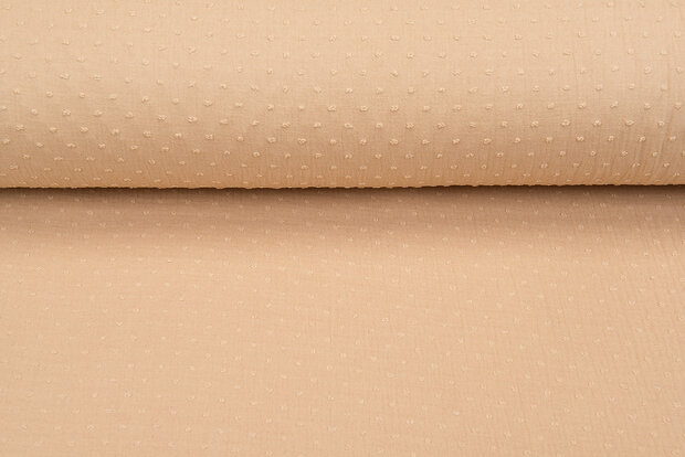 Baumwoll Musselin bedruckt bedrukt Dobby dunkelbeige