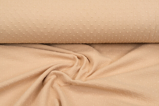 Baumwoll Musselin bedruckt bedrukt Dobby dunkelbeige