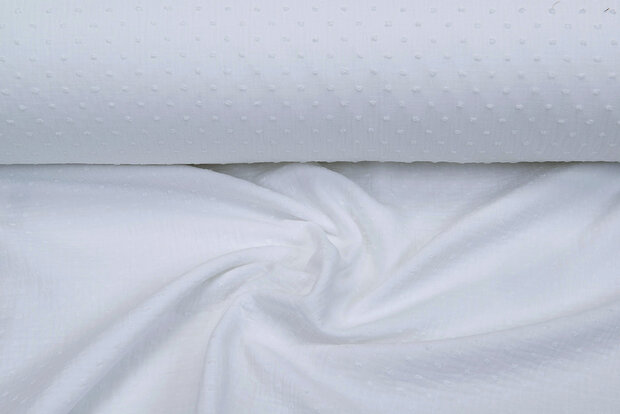 Baumwoll Musselin bedruckt bedrukt Dobby ecru