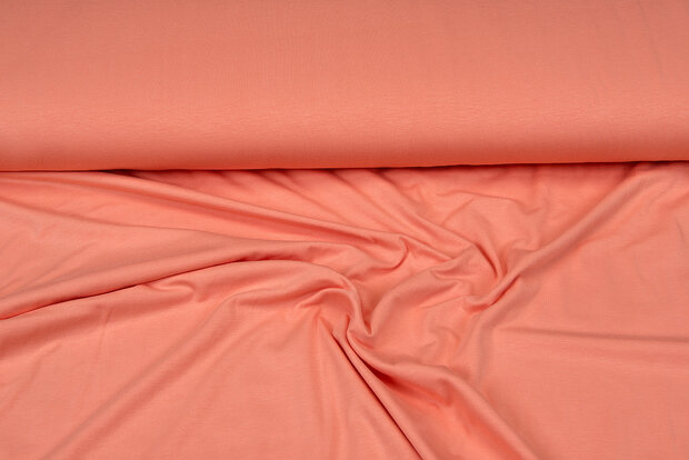 Viscose jersey licht zalmroze