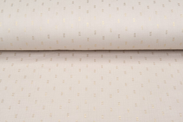 Baumwoll Musselin bedruckt bedrukt Foil Rectangle sand-gold