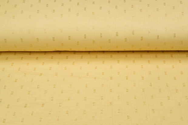Baumwoll Musselin bedruckt bedrukt Foil Rectangle gelb-gold