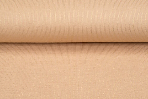 Baumwoll Musselin bedruckt bedrukt Foil Stripes dunkelbeige-gold
