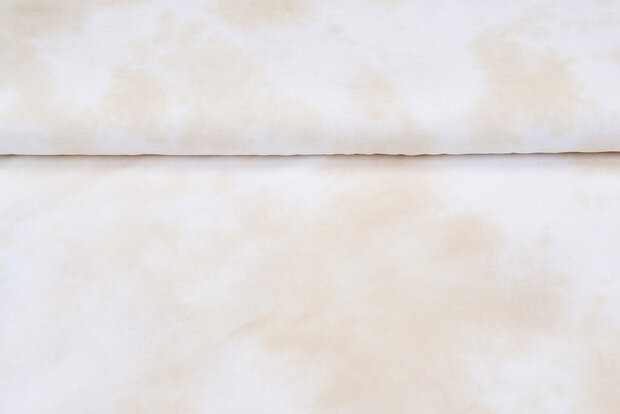 Baumwoll Musselin bedruckt tie dye ecru-sand