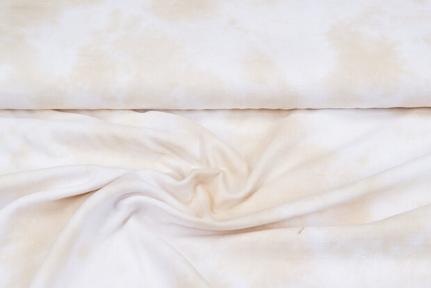 Baumwoll Musselin bedruckt tie dye ecru-sand