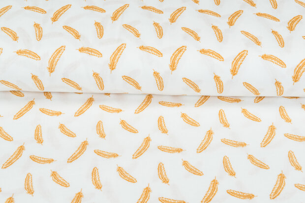 Katoenen Mousseline bedrukt glad feather MH258