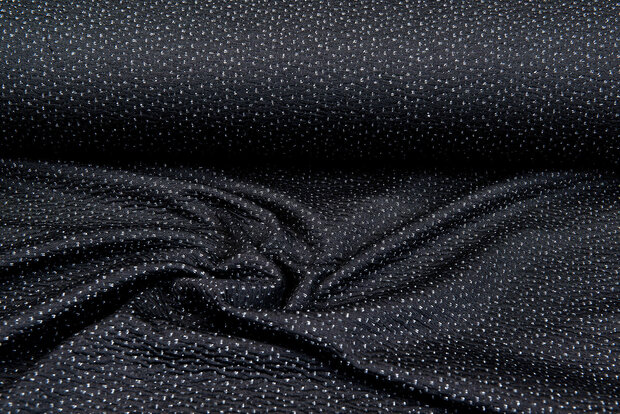Strickstoff Jacquard little dots schwarz-hellgrau