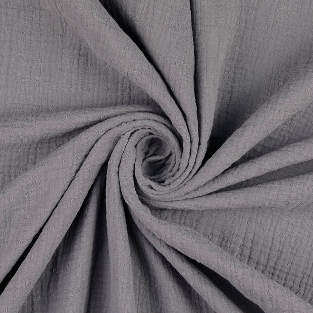 Baumwoll Musselin bedruckt dobby grau