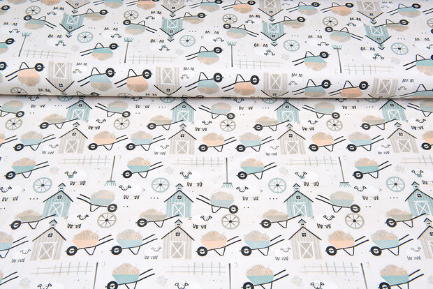 Baumwolljersey digital bedruckt bedrukt little farm