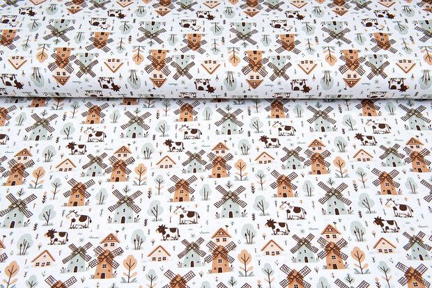 Baumwolljersey digital bedruckt bedrukt little farm mill