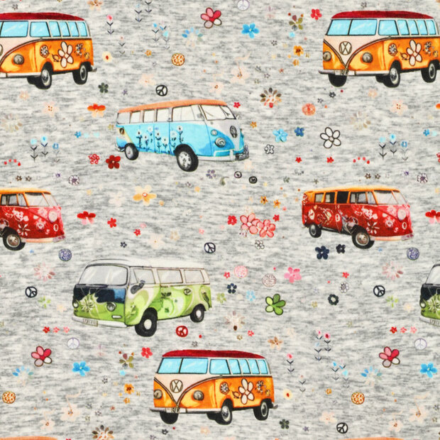 Alpenfleece bedrukt retro vans grijs