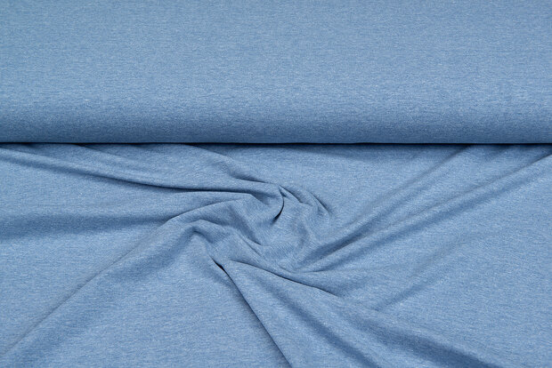 Katoenen Tricot Melange blauw