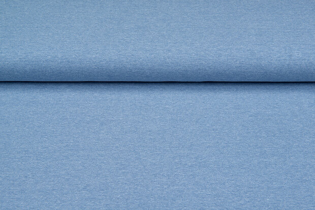 Katoenen Tricot Melange blauw