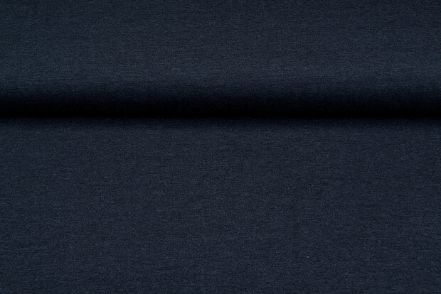 Katoenen Tricot Melange donkerblauw