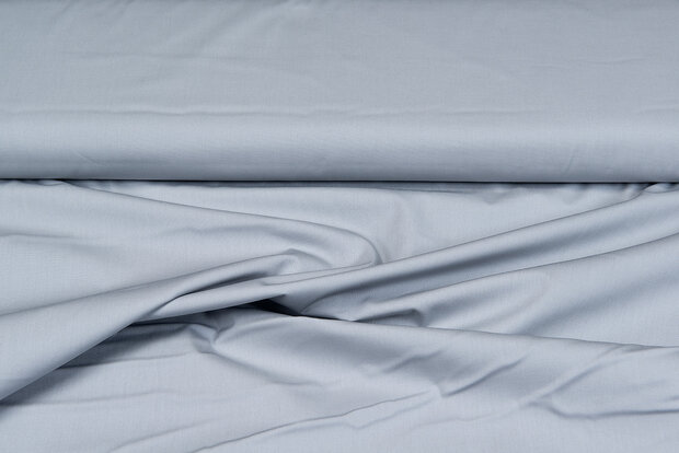 Katoen Poplin uni grijs