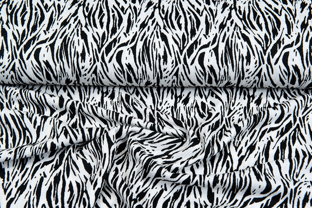 Viskose Jersey crepe schwarz-weiss