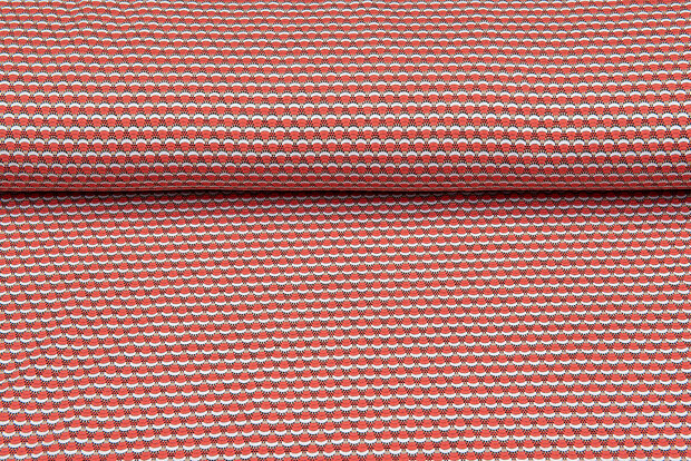 Baumwolljersey strick retro rot-orange