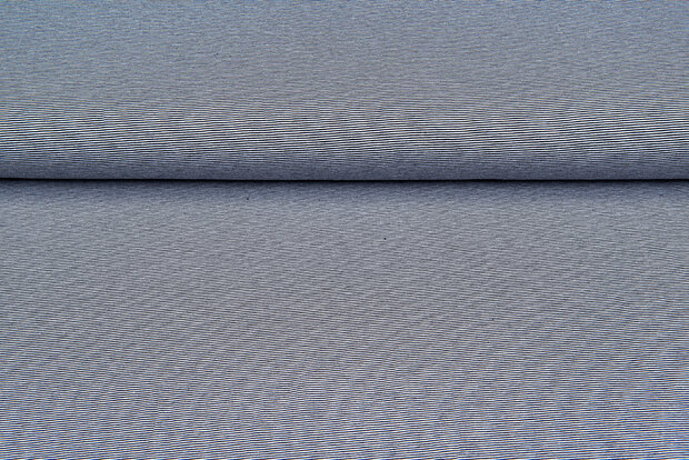 Katoenen Tricot stripes grijs-blauw