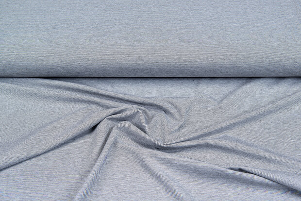 Katoenen Tricot stripes grijs-zwart