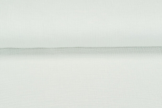 Katoenen Mousseline melange licht limegroen